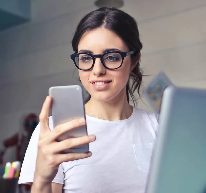 Woman Looking at Phone